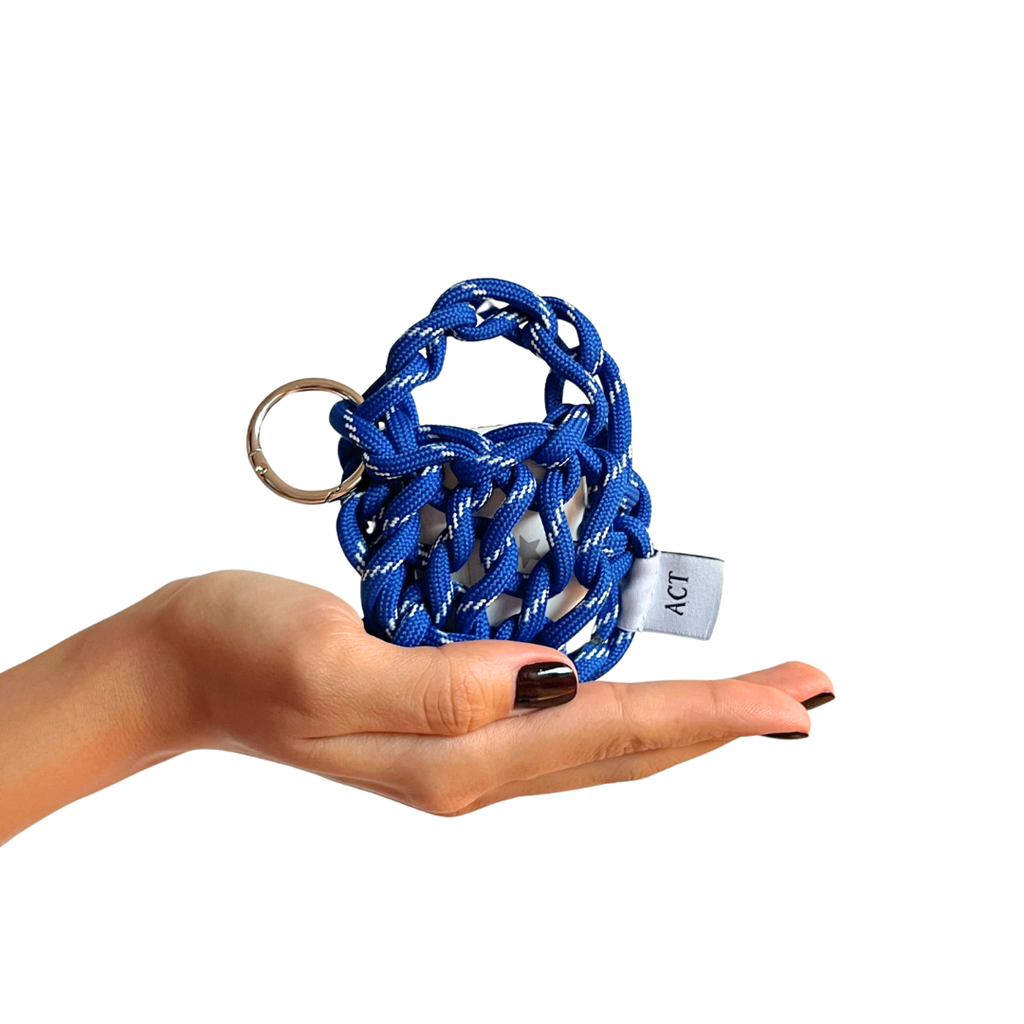 STRIPED BLUE - MICRO BAG CHARM